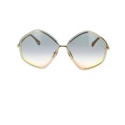 Chloé Trendiga pentagonala solglasögon med färgade linser Yellow, Dam