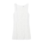 Desigual Ärmfri vit klänning för vår/sommar White, Dam