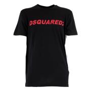 Dsquared2 Logo Print Crew Neck T-Shirt Black, Herr