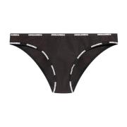 Dsquared2 Bomullsbriefs, Svart, Tryckt Logotyp Black, Dam