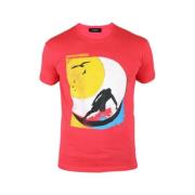 Dsquared2 Röd T-shirt - Tillerkad i Italien - Chic Dan Fit Red, Herr