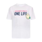 Dsquared2 One Life One Planet Smiley T-Shirt med Tryck White, Dam