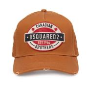 Dsquared2 Bomull Baseballkeps med Logo Patch Orange, Herr