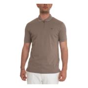 Emporio Armani Kortärmad Polo Shirt med halv dragkedja Brown, Herr