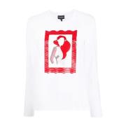 Emporio Armani Dam T-shirt med Grafiskt Tryck White, Herr