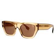 Fendi Fyrkantiga solglasögon med bruna linser och guld Fendi-logotyp B...
