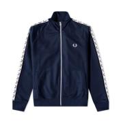 Fred Perry Carbon Blue-S Taped Track Jacket Blue, Herr
