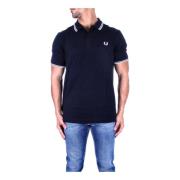 Fred Perry Logo Front Polo Shirt Blue, Herr