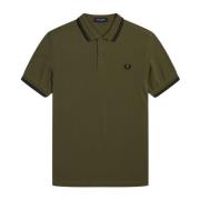 Fred Perry Slim Fit Twin Tipped Polo i Uniform Grön/Svart Green, Herr