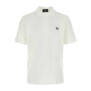 Fred Perry Klassisk Vit Piquet Polo Skjorta White, Herr