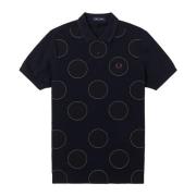 Fred Perry Polka Dot Stolpe Skjorta Blue, Herr