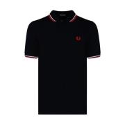 Fred Perry Broderad Logo Polo Shirt Blue, Herr