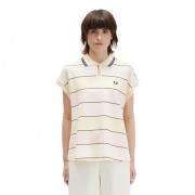 Fred Perry Bomull Elastan Top Beige, Dam