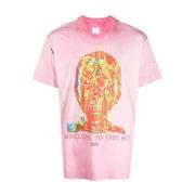 Givenchy Grafiskt Tryck Bomull T-shirt i Rosa Pink, Herr