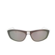 Givenchy Moderna solglasögon med spegelgrå mask och vit acetatram Whit...