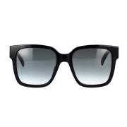 Givenchy Fyrkantiga solglasögon med svart båge och gråtonade linser Bl...
