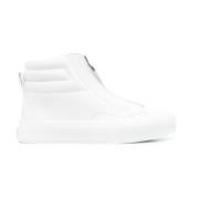 Givenchy Högtoppade zip-up lädersneakers White, Dam