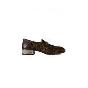 Gucci Quentin loafers med kristallutsmyckning Brown, Dam