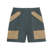 Gucci Canvas Bermuda Shorts Gray, Herr