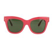 Gucci Vintage Cat-Eye Solglasögon med Metallnitar Pink, Dam