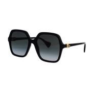 Gucci Solglasögon med fyrkantig båge och GG Mini Running-logotyp Black...