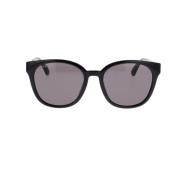 Gucci Snygga Cat-Eye Solglasögon med Ikoniskt Webbmönster Black, Dam