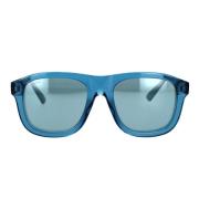 Gucci Transparent Blå Pilot Solglasögon med Metall Logo Textur Blue, H...