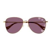 Gucci Metalliska Solglasögon för Kvinnor Purple, Dam