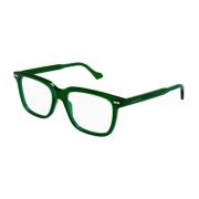 Gucci Herrglasögon med fyrkantig acetatram i grön transparent Green, H...