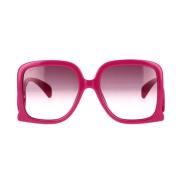 Gucci Fyrkantiga Oversized Solglasögon med GG Interlocking Logo Pink, ...
