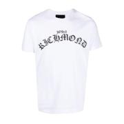 John Richmond Logo Kortärmad Bomull T-Shirt White, Herr