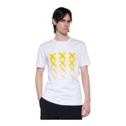 John Richmond Vanlig T-shirt med kontrasttryck och logotyp White, Herr