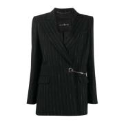 John Richmond Randig enkelknäppt blazer Black, Dam