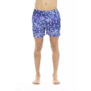 Just Cavalli Tryckta strandshorts i ljusblå polyester Blue, Herr