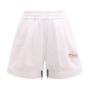 Krizia Bomull Elastisk Midja Korta Shorts White, Dam