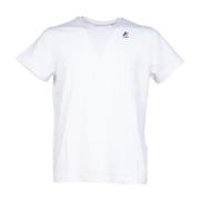 K-Way Vit Edouard T-shirt med Färgglatt Logotyp White, Herr