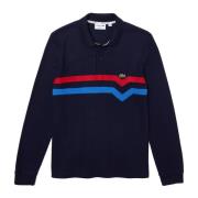 Lacoste Regular Fit L/S Polo Shirt med Tricolor Stripes Blue, Herr