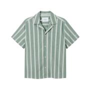 Les Deux Lawson Stripe SS Skjorta Green, Herr