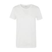 Max Mara Elegant Broderad T-Shirt White, Dam