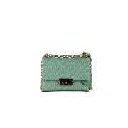 Michael Kors Cece Small Sea Green Signature PVC Convertible Flap Cross...