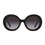Miu Miu Runda solglasögon med gradientglas och guldlogga Black, Dam