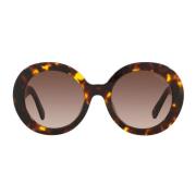 Miu Miu Runda solglasögon med bruna gradientglas och guldlogga Brown, ...
