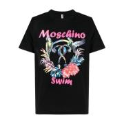 Moschino Logo-Print Bomull T-shirt Black, Herr