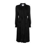 Moschino Svart Monogrammönstrad Skjortklänning Black, Dam