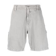 Moschino Logo-broderade Chino Shorts Gray, Herr