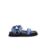 Moschino Denim Logo Sandaler Blue, Herr