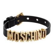 Moschino Logo Lettering Armband Black, Dam