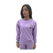 Moschino Tränings T-shirt, Mysig och Stilfull Purple, Dam