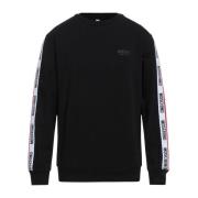 Moschino Svart Pail Interiör Sidestripe Sweatshirt 2024 Black, Herr