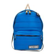 Moschino Quiltad Huva Ryggsäck Blue, Dam